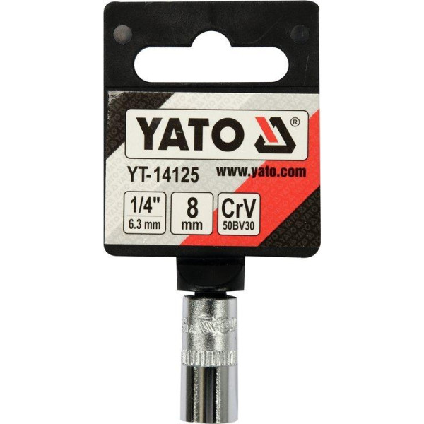 Головка торцевая шестигранная 1/4" М8  YATO 25мм YT-14125