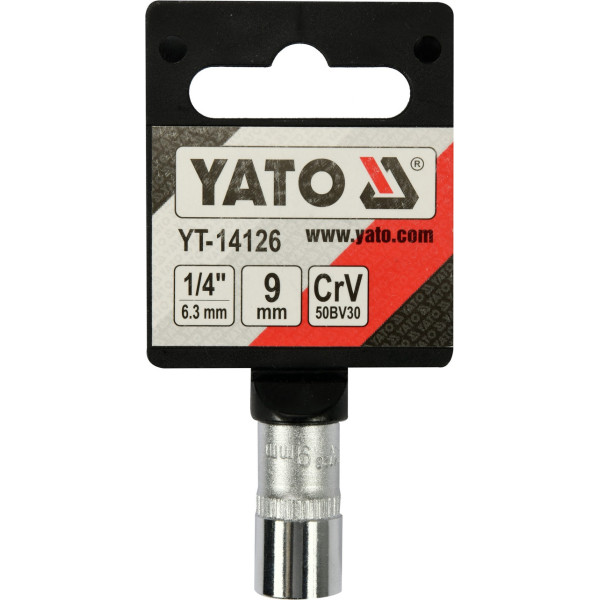 Головка торцевая шестигранная 1/4" М9  YATO 25мм YT-14126