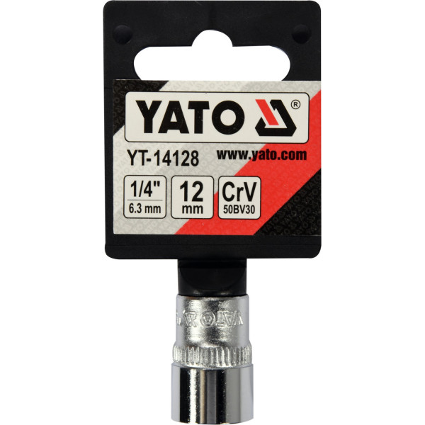 Головка торцевая шестигранная 1/4"  М12  YATO 25мм YT-14128