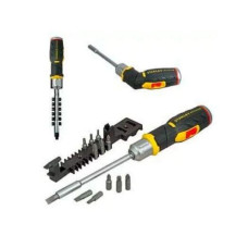 Викрутка реверсивна Stanley FatMax тріскачка пістолетна ручка 12 насадок FMHT0-62691