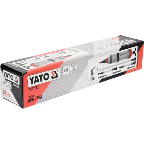 Шприц ручной для технических жидкостей YATO 1,5л с  адаптерами YT-07082
