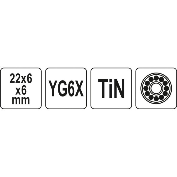 Ролик для плиткоріза підшипникове покриття TiN з тримачем YATO 22х6х6 мм YT-37151