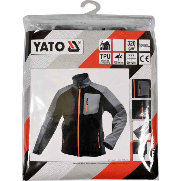Куртка робоча SOFTSHELL сіро-чорна YATO розмір S - XXXL в асортименті YT-79530
