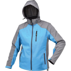 Куртка робоча SOFTSHELL сіро-блакитна зі знімним капюшоном YATO розміри S - XXXL YT-79560