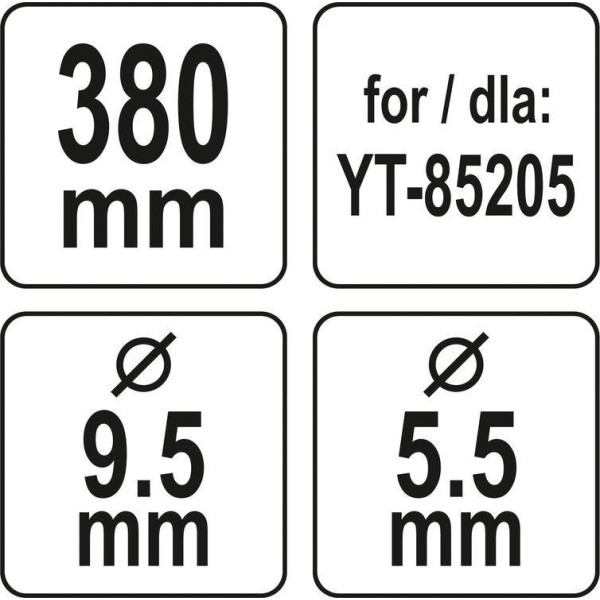Ніж для газонокосарки YT-85205 YATO 380 мм YT-85161