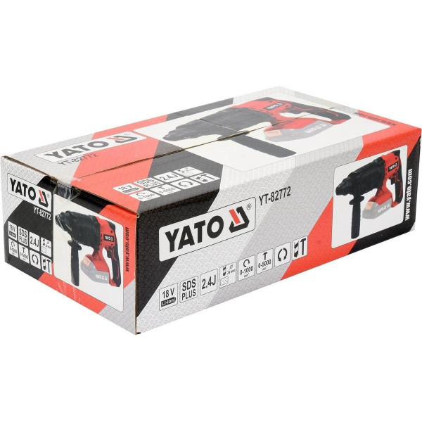 Перфоратор акумуляторний SDS+ YATO Li-Ion 18 В 2.4Дж (без акумулятора) YT-82772
