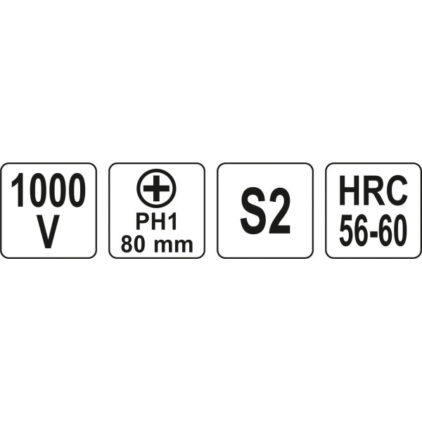 Викрутка діелектрична PH1x80 мм YATO YT-2822