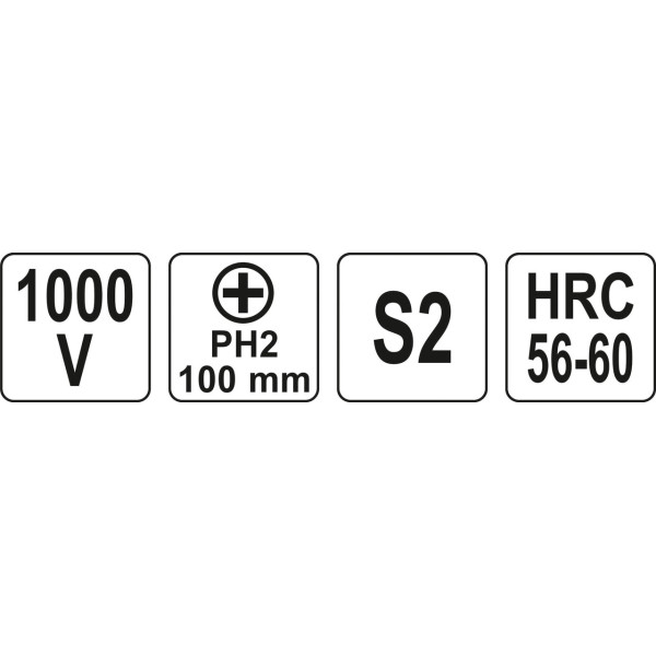 Викрутка діелектрична PH2x100 мм YATO YT-2823