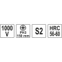 Викрутка діелектрична PH3x1500 мм YATO YT-2824