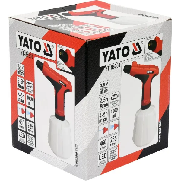 Обприскувач акумуляторний YATO Li-Ion 3.6 В 2 Агод 1 л 285/460 мл/хв YT-86200