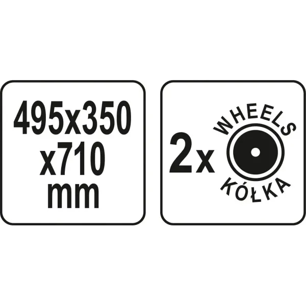 Ящик для инструментов 2-секционный на колесах YATO 495х350х710мм YT-09160