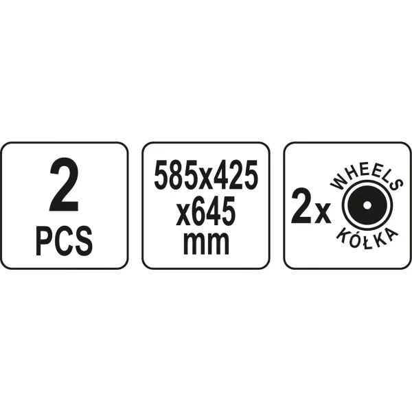 Ящик для инструментов 2-секционный на колесах YATO, 855х425х645мм YT-09162