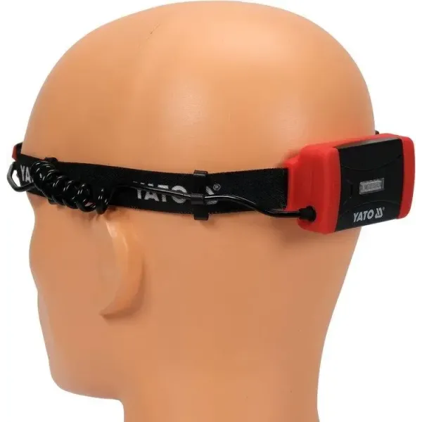 Фонарик налобный аккумуляторный YATO Li-ion 3,7В 1000мАч 500лм 70м USB YT-08596