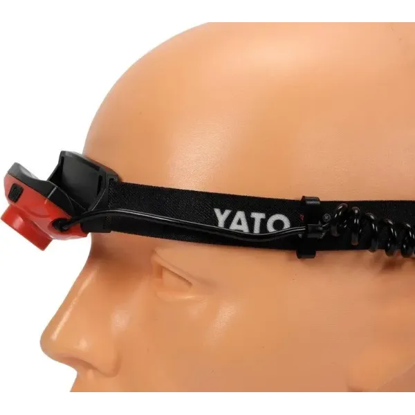 Фонарик налобный аккумуляторный YATO Li-ion 3,7В 1000мАч 500лм 70м USB YT-08596