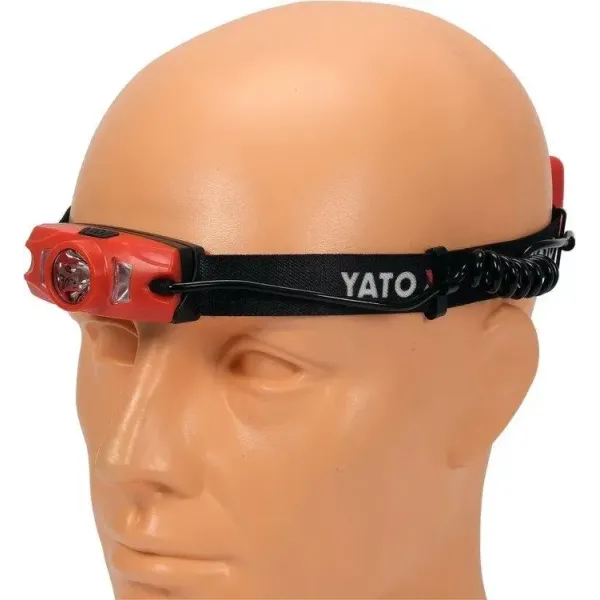 Фонарик налобный аккумуляторный YATO Li-ion 3,7В 1000мАч 500лм 70м USB YT-08596