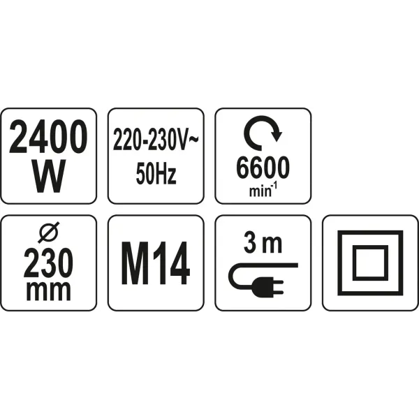 Шліфмашина кутова мережева YATO 2400 Вт YT-82105