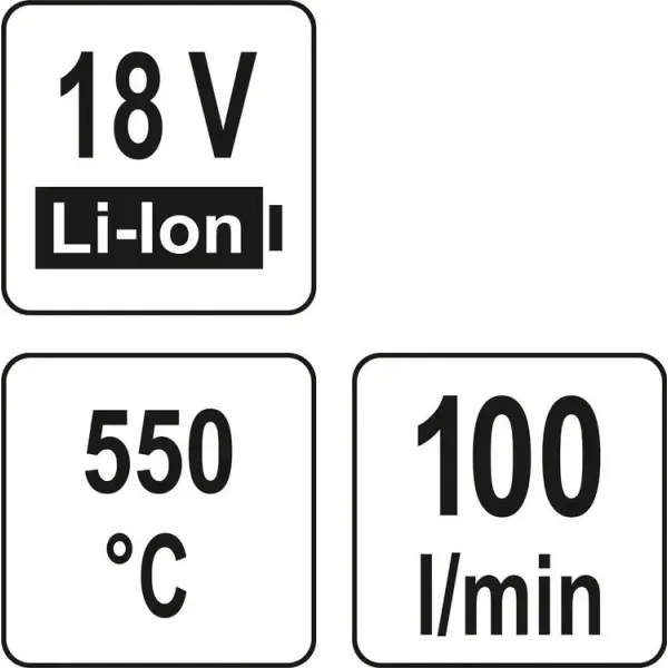 Фен технічний акумуляторний YATO 550°C (без акумулятора) YT-82285