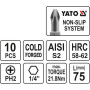 Набір біт хрестових PH2 1/4" 75 мм YATO 10 шт. YT-0480
