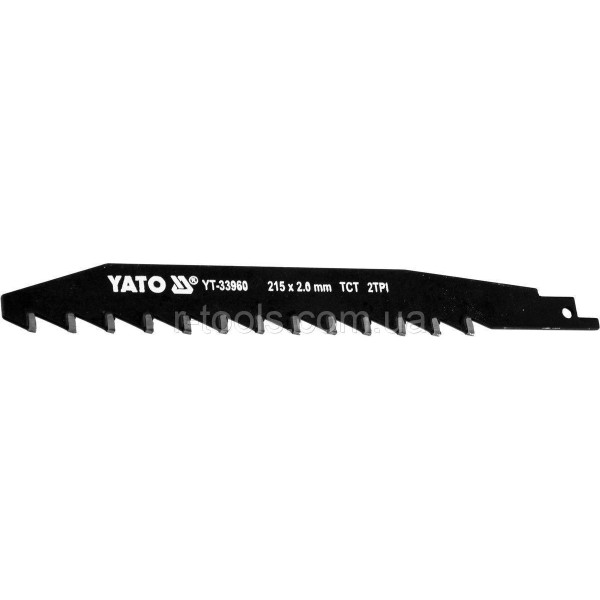 Полотно для шабельної пили по цеглу та легкому бетону YATO 215x2мм, 2 зуби/1" YT-33960