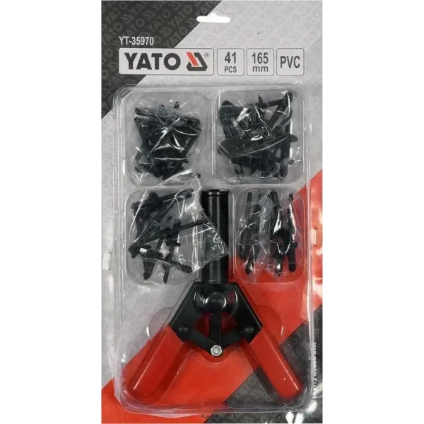 Заклепочник c комплектом пластиковых заклепок 5-6,6мм YATO 41 предм. YT-35970
