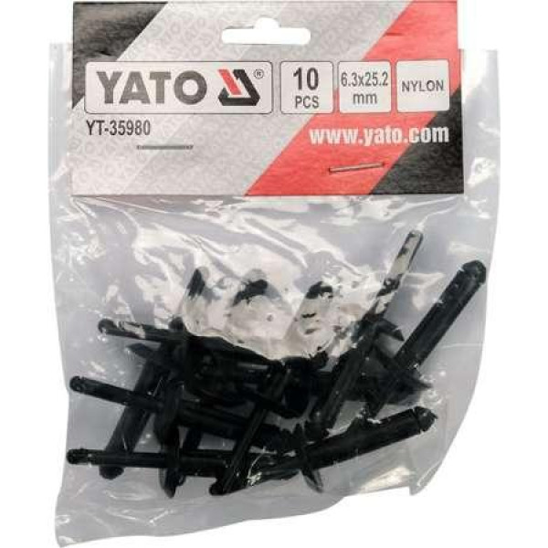 Заклепки пластиковые вытяжные 6.3x25.2 мм YATO 10 шт. YT-35980