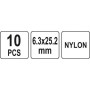 Заклепки пластиковые вытяжные 6.3x25.2 мм YATO 10 шт. YT-35980