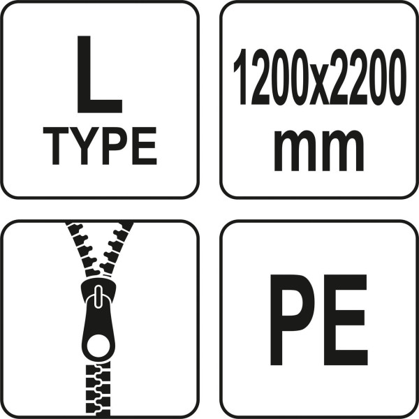 Пленка пылезащитная для дверных/оконных проемов 220х120см YATO тип"L" отверстие180х90см YT-67221