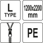 Пленка пылезащитная для дверных/оконных проемов 220х120см YATO тип"L" отверстие180х90см YT-67221
