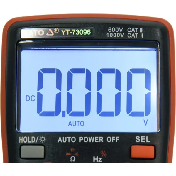 Мультиметр цифровий TRUE RMS з РК-дисплеєм YATO LCD 6000 YT-73096