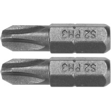 Насадка отверточная Phillips PH3 HEX 1/4" 2шт YATO 25мм / 50мм YT-77873