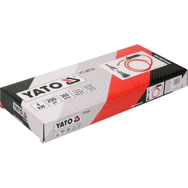 Горелка газовая (пропан/бутан) с насадками YATO 4кВт шланг 1.5м YT-36730