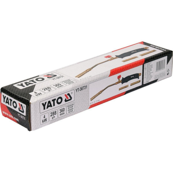 Горелка газовая  (пропан/ бутан) c круглыми насадками YATO 4 кВт шланг 1.5м YT-36731