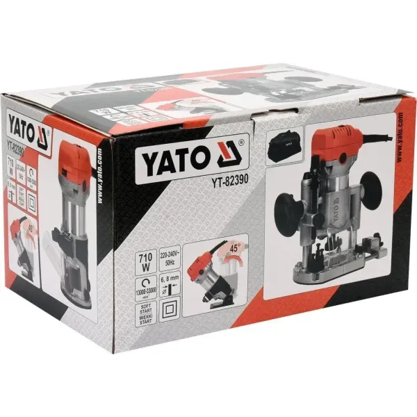 Фрезер для ламінату YATO 710Вт цанга 6/8мм хід 20мм нахил 45° YT-82390