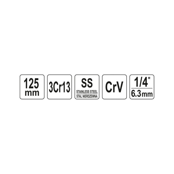 Шпатель нержавеющий c битами PH2 / SL YATO 125мм YT-52760