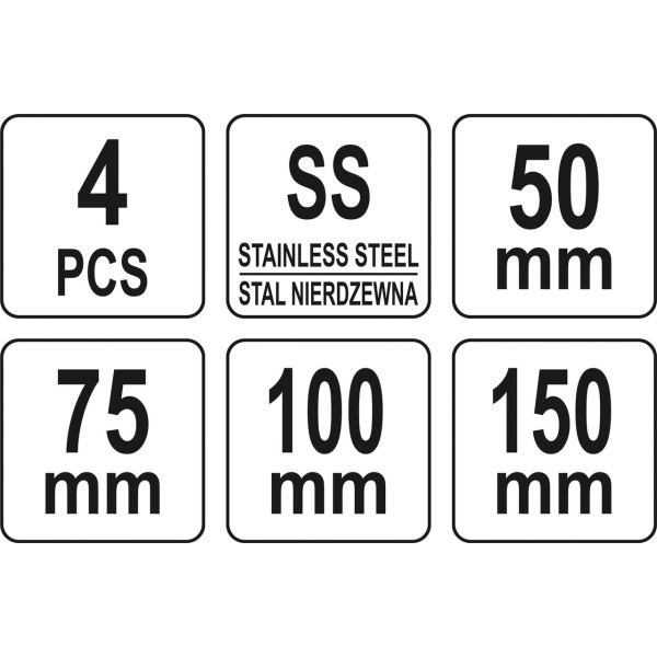 Набір шпателів тип "японські" 50/75/100/150 мм YATO 4 шт YT-52790