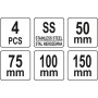 Набір шпателів тип "японські" 50/75/100/150 мм YATO 4 шт YT-52790