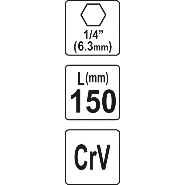 Магнітний тримач для викруткових насадок HEX 1/4" YATO 150 мм YT-04695