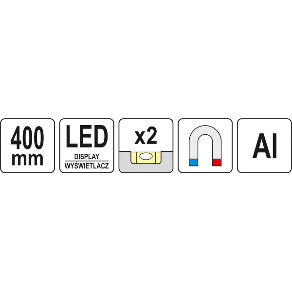 Уровень электронный с  LED-дисплеем YATO 400мм магнитный YT-30397