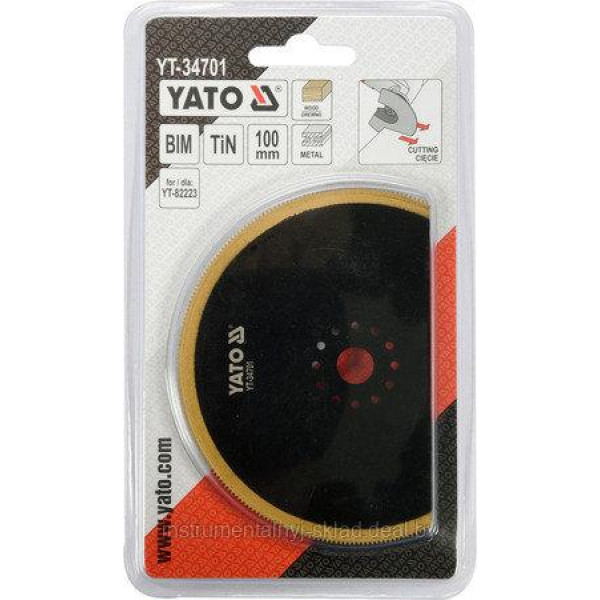 Полотно напівдискове для дерева/металу для реноватора YT-82223 YATO 100 мм YT-34701