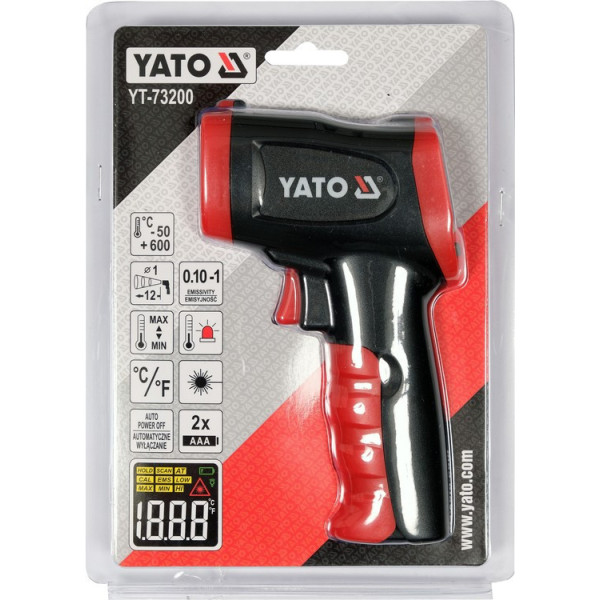 Пірометр безконтактний YATO t -50°- +600 °C YT-73200