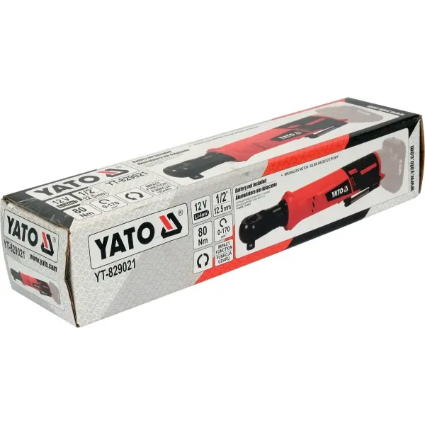 Тріскачка ударна акумуляторна YATO Li-Ion 12В 1/2" 80 Нм (без акумулятора) YT-829021