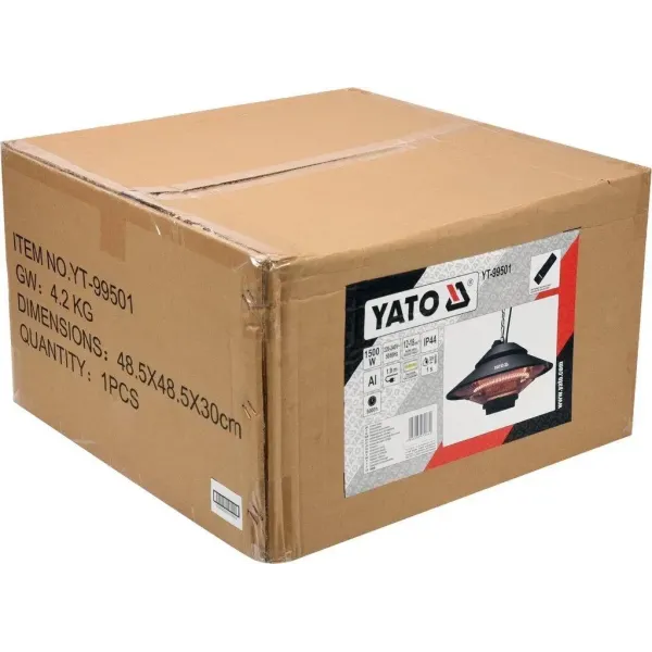 Обігрівач інфрачервоний підвісний YATO 230В 1,5 кВт 12-18м2 YT-99501