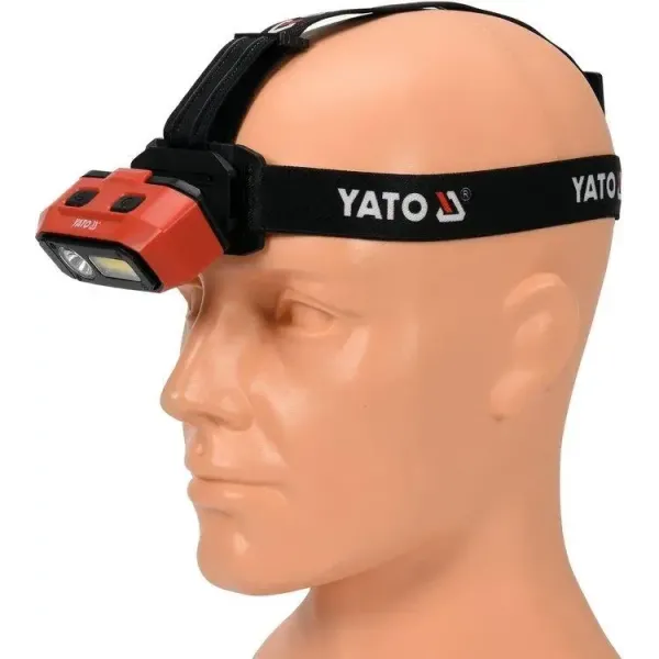 Ліхтар налобний акумуляторний YATO Li-Ion 3,7 В 800лм 2200маг з датчиком руху YT-08594