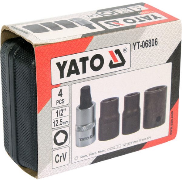 Набір п'ятигранних головок для гальмівних супортів YATO 4 шт. YT-06806