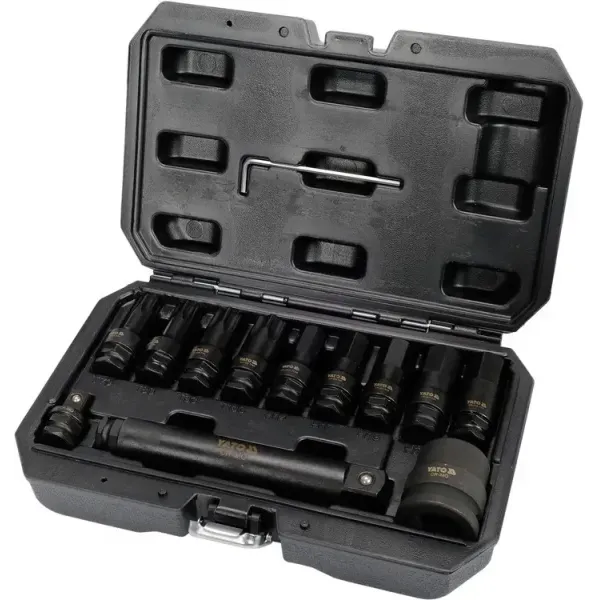 Набір насадок ударних TORX/HEX на квадрат 1/2" 3/4" YATO 12елем. YT-10655