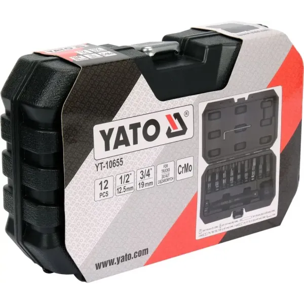 Набір насадок ударних TORX/HEX на квадрат 1/2" 3/4" YATO 12елем. YT-10655