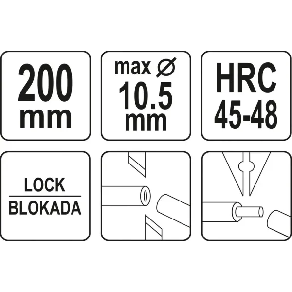 Кабелерез з знімачем ізоляції YATO 200мм YT-19682