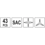 Комплект для обслуговування муфт зчеплення SAC YATO 43 р. YT-06315