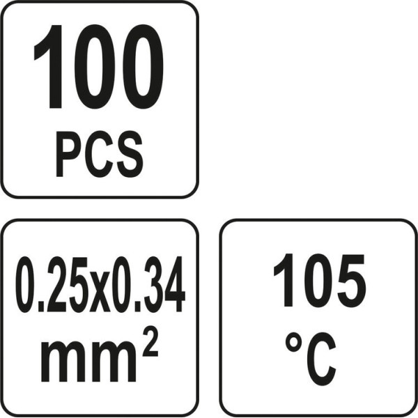 Кембрики термоусадочные до 105°C с припоем для проводников 0.25-0.34 мм²  YATO 100шт. YT-81451