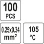 Кембрики термоусадочные до 105°C с припоем для проводников 0.25-0.34 мм²  YATO 100шт. YT-81451